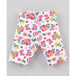 Babyhug Ankle Length Three Fourth Leggings Butterfly Print Pack Of 3 - Multicolor