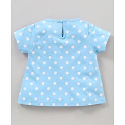 Babyhug Cotton Half Sleeves Night Suit Polka Dots Print - Blue