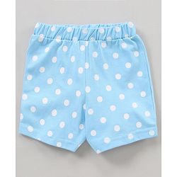 Babyhug Cotton Half Sleeves Night Suit Polka Dots Print - Blue