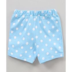 Babyhug Cotton Half Sleeves Night Suit Polka Dots Print - Blue