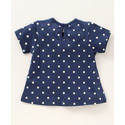 Babyhug Half Sleeves Top & Shorts Set Polka Print - Navy Blue