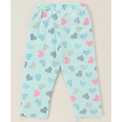 Babyhug 100% Cotton Half Sleeves Night Suit Heart Patch - Blue