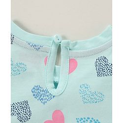 Babyhug 100% Cotton Half Sleeves Night Suit Heart Patch - Blue