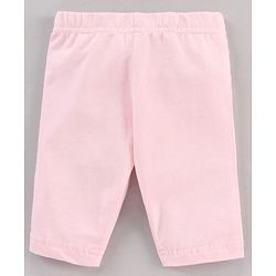 Babyhug Three Fourth Length Lycra Leggings  With Stretch Striped Pack Of 3 - Pink