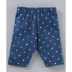 Babyhug Three Fourth Lycra Knit Striped & Heart Print Baby Leggings Pack of 3 - Multicolour