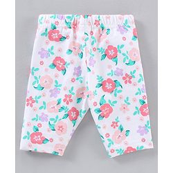 Babyhug Three Fourth Lycra Knit Striped & Heart Print Baby Leggings Pack of 3 - Multicolour