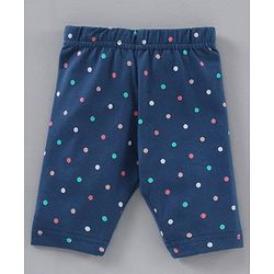 Babyhug Three Fourth Lycra Knit Striped & Heart Print Baby Leggings Pack of 3 - Multicolour