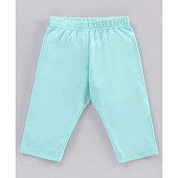 Babyhug Cotton Knit Three Fourth Length Leggings Polka Dots And Solid Pack of 3 - Pink Light Blue & White