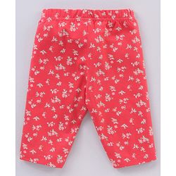 Babyhug Cotton Knit Three Fourth Length Leggings Solid & Floral Printed Pack Of 3 - Multicolour