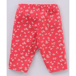 Babyhug Cotton Knit Three Fourth Length Leggings Solid & Floral Printed Pack Of 3 - Multicolour