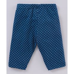 Babyhug Cotton Knit Three Fourth Length Leggings Solid & Floral Printed Pack Of 3 - Multicolour