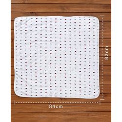 Babyhug Hooded Wrapper Bear Print - Red & White