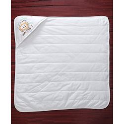 Babyhug Cotton Hooded Wrapper Lion Print - White