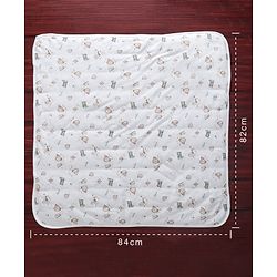 Babyhug Cotton Hooded Wrapper Lion Print - White