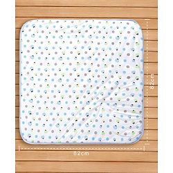 Babyhug Hooded Wrapper Ladybug Print - Blue & White