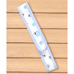 Babyhug Hooded Wrapper Ladybug Print - Blue & White