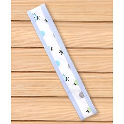 Babyhug Hooded Wrapper Ladybug Print - Blue & White