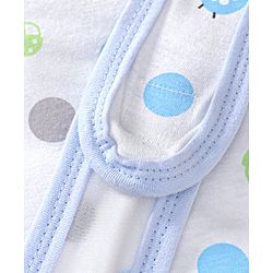 Babyhug Hooded Wrapper Ladybug Print - Blue & White