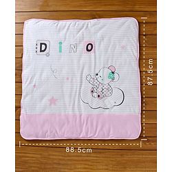 Babyhug Hooded Wrapper Striped - Pink - L 80 x B 80 cm Multi Color