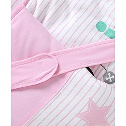 Babyhug Hooded Wrapper Striped - Pink - L 80 x B 80 cm Multi Color