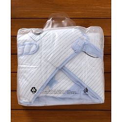 Babyhug Hooded Wrapper Striped - Blue