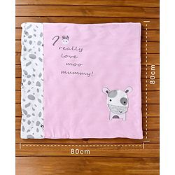 Babyhug Hooded Wrapper Cow Applique - Pink - L 80 x B 80 cm Multi Color