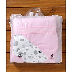 Babyhug Hooded Wrapper Cow Applique - Pink - L 80 x B 80 cm Multi Color