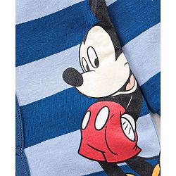 Babyhug Full Sleeves Sleepsuit Mickey Mouse Print - Blue