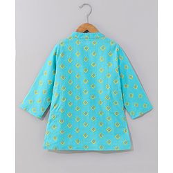 Babyhug Full Sleeves Printed Kurta & Dhoti Set - Blue