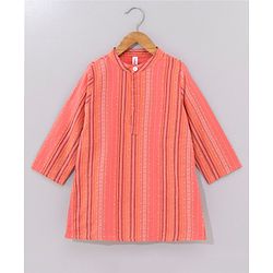 Babyhug Full Sleeves Kurta and Pyjama Set Ethnic Print - Coral