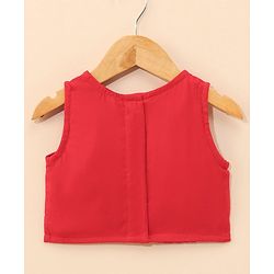 Babyhug Sleeveless Embroidery Choli & Tie Dye Lehenga With Dupatta - Red