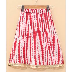 Babyhug Sleeveless Embroidery Choli & Tie Dye Lehenga With Dupatta - Red