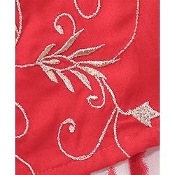 Babyhug Sleeveless Embroidery Choli & Tie Dye Lehenga With Dupatta - Red