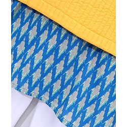 Babyhug Woven Full Sleeves Kurta Pyjama Set with Solid Waistcoat - Aqua Yellow