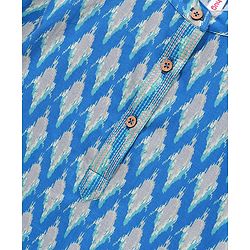 Babyhug Woven Full Sleeves Kurta Pyjama Set with Solid Waistcoat - Aqua Yellow
