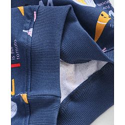 Babyhug Full Sleeves Cotton Sweatshirt With Vegetable Graphics - Blue