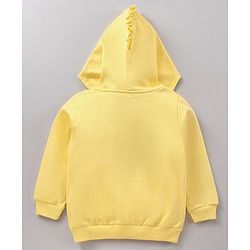 Babyhug 100% Cotton Full Sleeves Hooded Sweatshirt with Duck Face Design and 3D Applique - Yellow