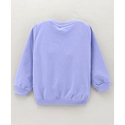 Babyhug Full Sleeves Cotton Knit Sweatshirt With Glitter Text Print - Purple