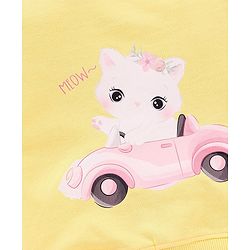 Babyhug 100% Cotton Full Sleeves Sweatshirt with Graphics and Frill Detailing - Yellow