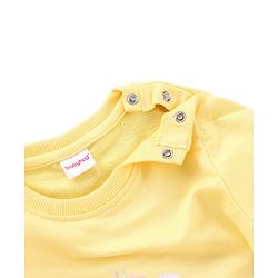 Babyhug 100% Cotton Full Sleeves Sweatshirt with Graphics and Frill Detailing - Yellow