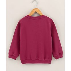 Babyhug Full Sleeves Knit Sweatshirt With Graphics- Maroon