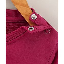Babyhug Full Sleeves Knit Sweatshirt With Graphics- Maroon