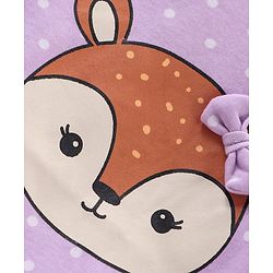 Babyhug Cotton Knit Full Sleeves Sleepsuit Polka Dots Printed - Purple