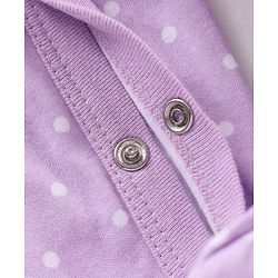 Babyhug Cotton Knit Full Sleeves Sleepsuit Polka Dots Printed - Purple