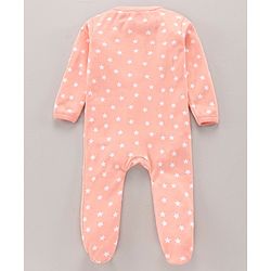 Babyhug Cotton Knit Full Sleeves Panda Print Sleep Suit - Pink