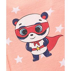 Babyhug Cotton Knit Full Sleeves Panda Print Sleep Suit - Pink