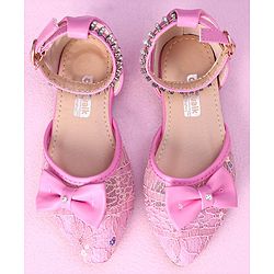 Cute Walk by Babyhug Sandals Bow & Beads Applique - Pink