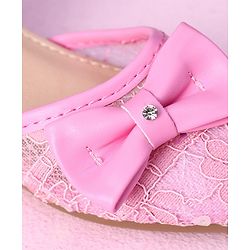 Cute Walk by Babyhug Sandals Bow & Beads Applique - Pink