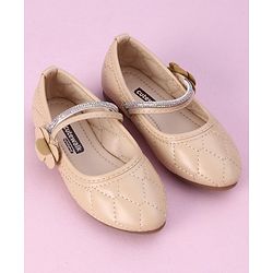 Cute Walk by Babyhug Ballerina with Floral Applique - Beige