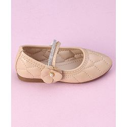 Cute Walk by Babyhug Ballerina with Floral Applique - Beige